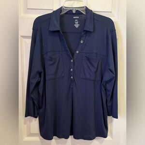 Sonoma Women's Navy Button Down Shirt